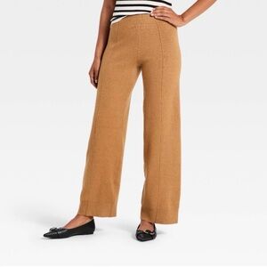 a new day Knit Camel Wide-Leg Pants
